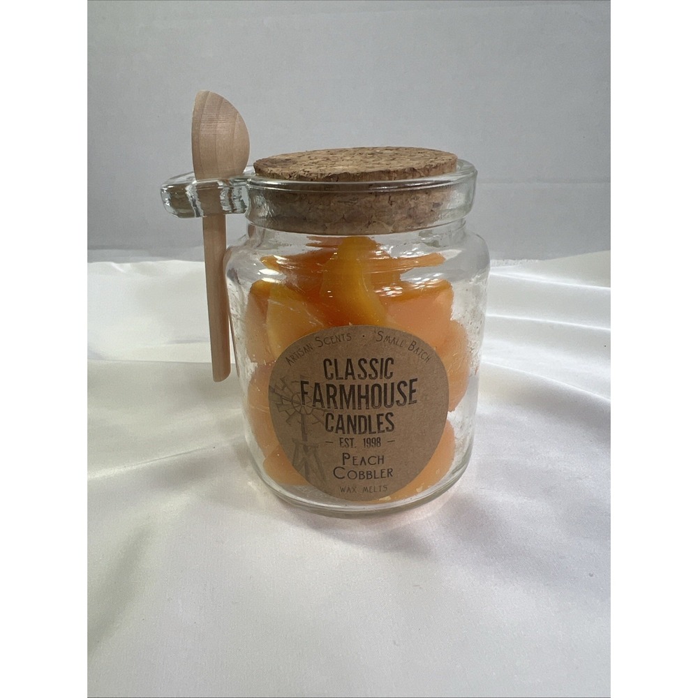 Artisan Scents Classic Farmhouse Candles PEACH COBBLER Orange Wax Melts